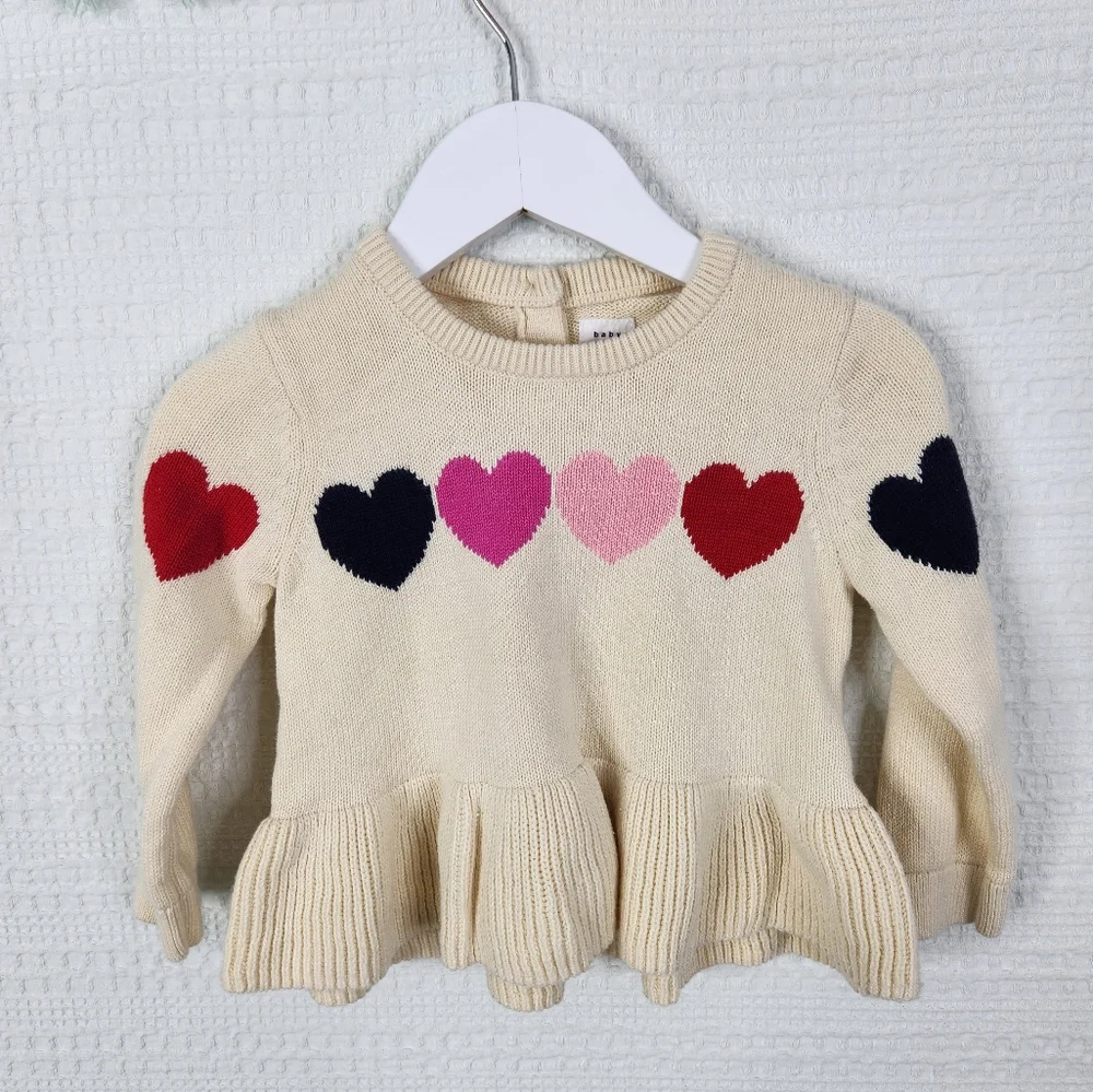 Gap Valentine's Heart Peplum Sweater